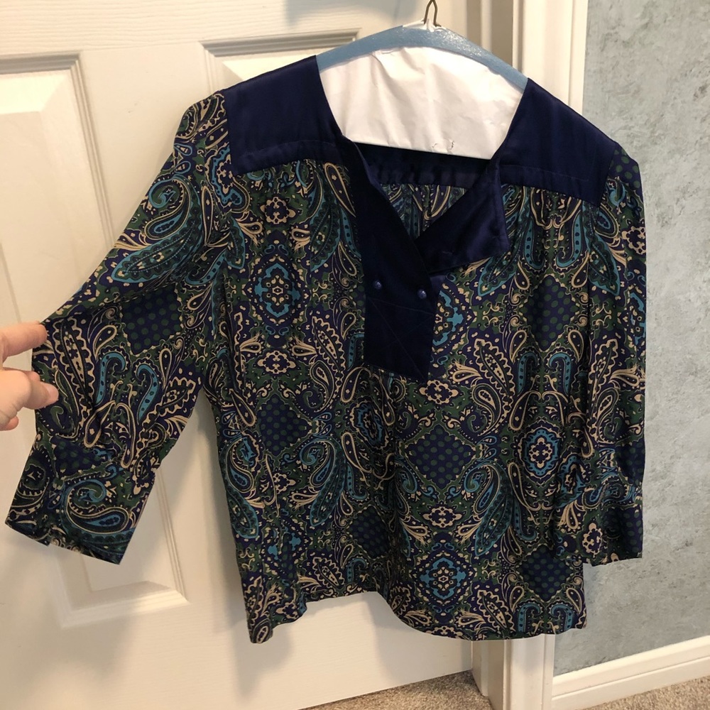 Banana republic dress top in green and navy
